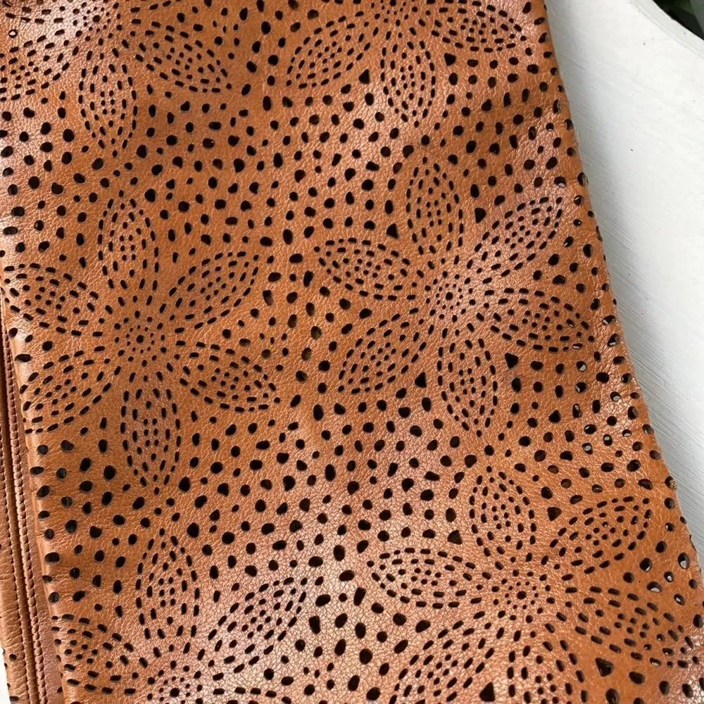 PAOLA FRANI Perforated Tall Leather Boots Made in Italy Size 6 EUC